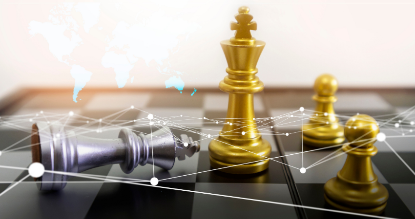 Strategy competition winner,competitive strategy planning concept