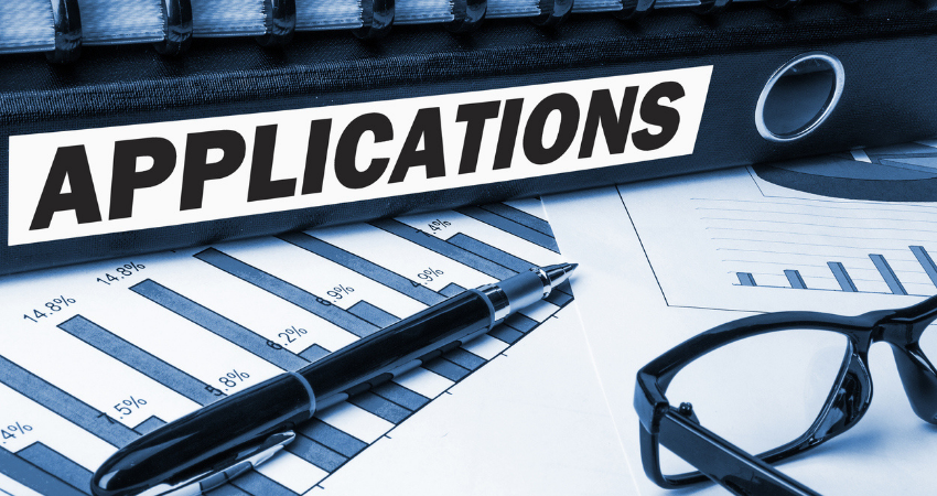 Applications label on document folder