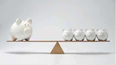 Piggy bank seesaw